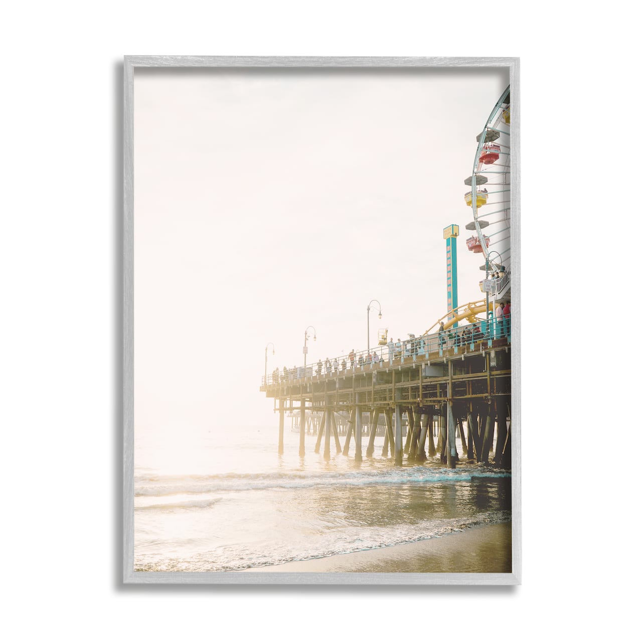 Stupell Industries Coastal Boardwalk Pier Carnival Ferris Wheel Photography Framed Wall Art